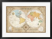 Old World Journey Map Cream Fine Art Print