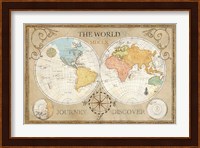 Old World Journey Map Cream Fine Art Print
