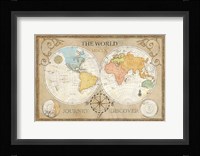 Old World Journey Map Cream Fine Art Print