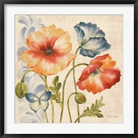 Watercolor Poppies Multi I Fine Art Print