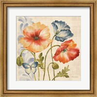 Watercolor Poppies Multi I Fine Art Print