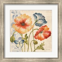 Watercolor Poppies Multi I Fine Art Print