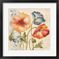 Watercolor Poppies Multi I Fine Art Print