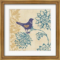 Blue Indigo Bird I Fine Art Print