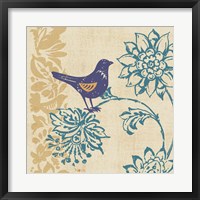 Blue Indigo Bird I Fine Art Print