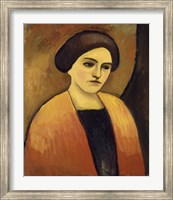 Head Of A Woman In Orange And Brown (Portrait Of The Artist'S Wife),  c.  1911 Fine Art Print