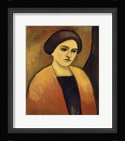 Head Of A Woman In Orange And Brown (Portrait Of The Artist'S Wife),  c.  1911 Fine Art Print