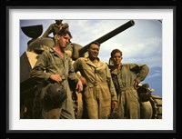 Tank Crew leaning on M-4 tank, Ft. Knox, KY Fine Art Print