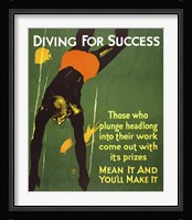 Diving for Success Framed Print