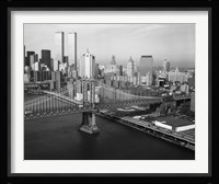 Manhattan Bridge with Twin Towers behind Fine Art Print