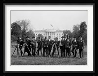 Press Correspondents and Photographers on White House Lawn Framed Print