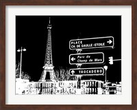 Photograph of street signs in Paris - Black Fine Art Print