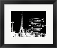 Photograph of street signs in Paris - Black Fine Art Print