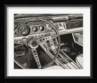 Vintage Car Dashboard Framed Print