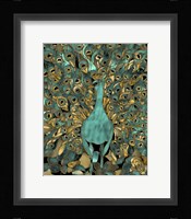 Gold Teal Peacock Fine Art Print