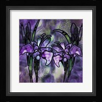 Stained Glass Orchids Framed Print