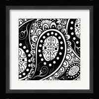Paisley Party B/W Framed Print