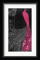 Art Nouveau Pink Peacock Framed Print