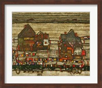 Houses With Colorful Laundry, 1914 Fine Art Print