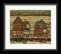 Houses With Colorful Laundry, 1914 Fine Art Print