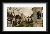 Bare Trees, Houses, and Shrine (Klosterneuburg, Austria) Fine Art Print