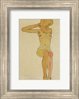 Seated Female Nude With Raised Right Arm, 1910 Fine Art Print