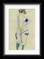Standing Girl In Blue Dress And Green Stockings, 1913 Fine Art Print