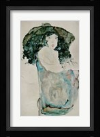 Girl With Blue-Black Hair And Hat, 1911 Fine Art Print