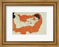 Reclining Female Nude On Red Drape, 1914 Fine Art Print