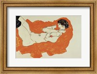 Reclining Female Nude On Red Drape, 1914 Fine Art Print