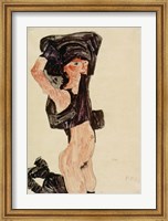 Kneeling Girl, Disrobing, 1910 Fine Art Print