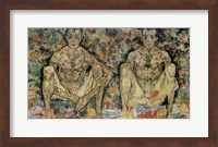 Two Squatting Men  (Double Self-Portrait), 1918 Fine Art Print