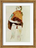 Standing Girl With Raised Skirt, 1911 Fine Art Print