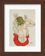 Female Nude Seated On Red Drapery, 1914 Fine Art Print