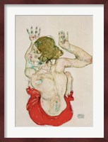 Female Nude Seated On Red Drapery, 1914 Fine Art Print