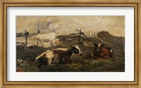 Landscape With Cows Fine Art Print
