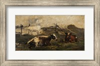 Landscape With Cows Fine Art Print