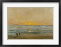 Sunset With Fishermen Fine Art Print