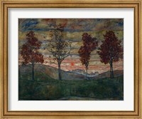 Four Trees, 1917 Fine Art Print