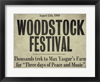 Woodstock Framed Print