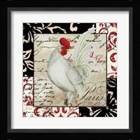 Europa White Rooster Framed Print