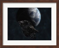 Asteroid in Front of Earth Fine Art Print