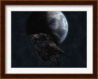 Asteroid in Front of Earth Fine Art Print