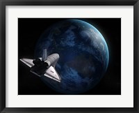 Space Shuttle Against Earth Fine Art Print