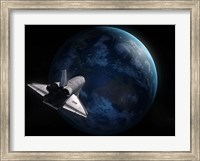 Space Shuttle Against Earth Fine Art Print