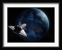 Space Shuttle Against Earth Fine Art Print