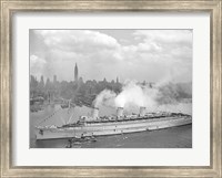 RMS Queen Mary in New York Harbor Fine Art Print