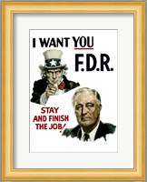 Uncle Sam and President Franklin Roosevelt Fine Art Print