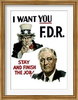 Uncle Sam and President Franklin Roosevelt Fine Art Print