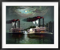 Steamboats Robert E Lee and Natchez Fine Art Print
